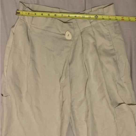 Zara women Light Tan Cargo Pants size L - Picture 2 of 9